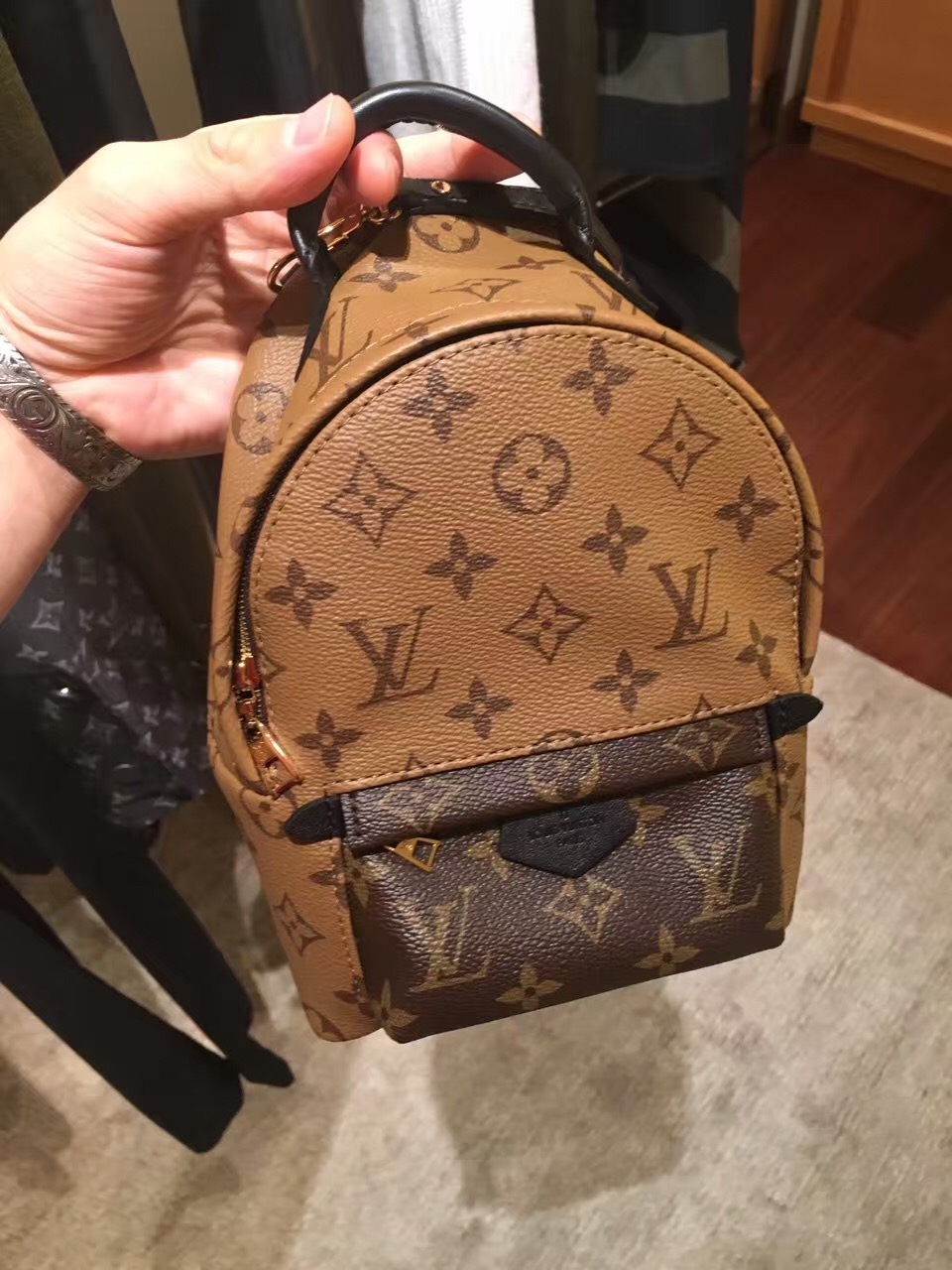 Louis Vuitton Monogram Reverse Palm Springs Mini Backpack M42411